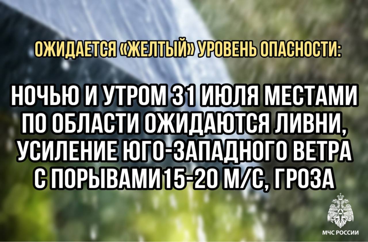 Ожидается «желтый» уровень опасности:.