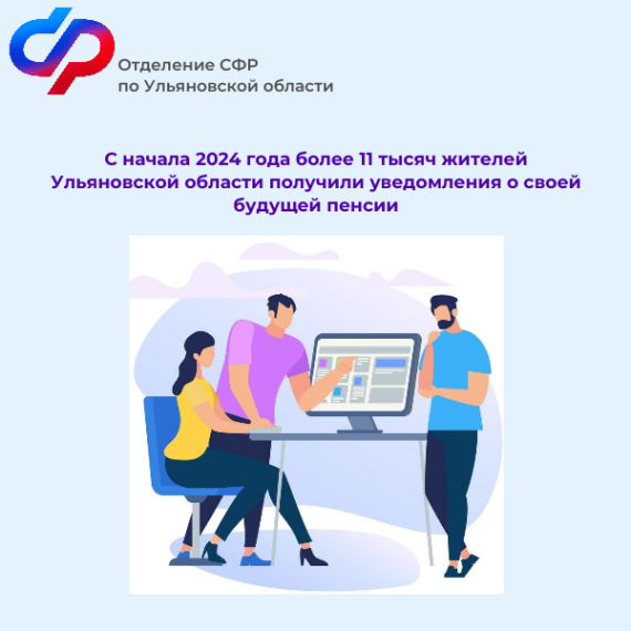 С начала 2024 года более 11 тысяч жителей Ульяновской области получили уведомления о своей будущей пенсии. С начала 2024 года более 11 тысяч жителей Ульяновской области получили уведомления о своей будущей пенсии.